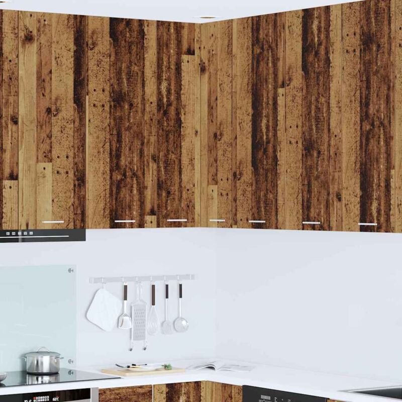 Hängeschrank Altes Holz und Weiß 57 x 57 x 100 cm Holzwerkstoff vidaXL