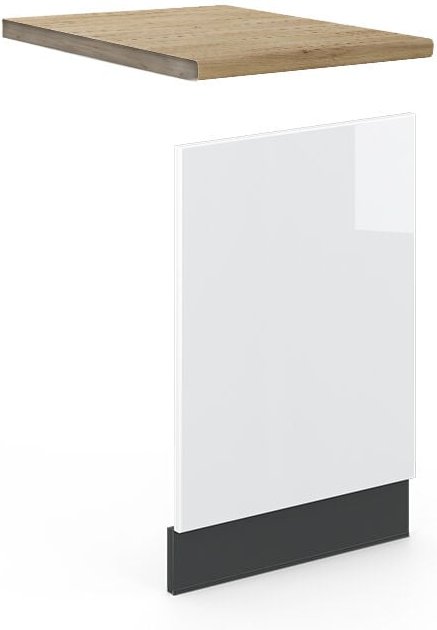 Vicco - Frontblende Fame-Line, Weiß Hochglanz, 45 cm , ap Eiche