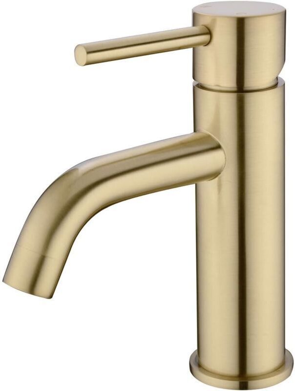 Waschtischarmatur, geräuscharme Keramik-Schubladenarmatur mit Warm- und Kaltwasseranschluss, Gold