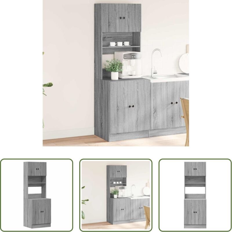 Küchenmöbel - Küchenschrank Grau Sonoma 60x50x180 cm Holzwerkstoff