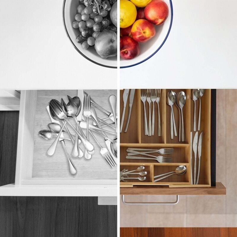 Ausziehbarer besteckkasten aus bambus - verstellbar 6 8 facher