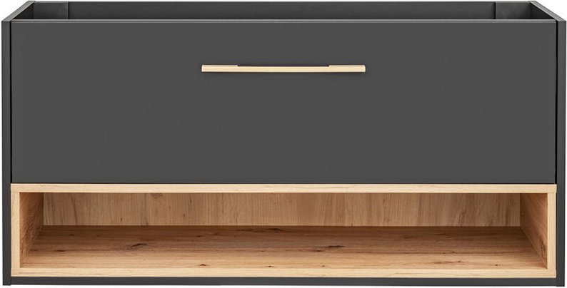 Waschtischunterschrank 120 cm BOLOGNA-56 in anthrazit mit Artisan Eiche Nb., b/h/t: ca. 120/57/46 cm