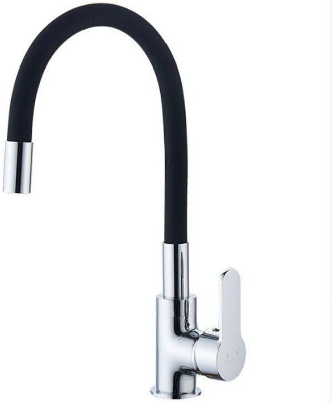 Flexibler Küchenhahn, hoher schwenkbarer Auslauf, freier flexibler Spültisch-Mischhahn, schwarzer Spültischhahn für heiß...