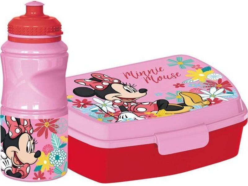Set Flasche und Sandwichbox - DISNEY - Minnie - 380 ml - Recycelbarer Kunststoff - Rutschfest