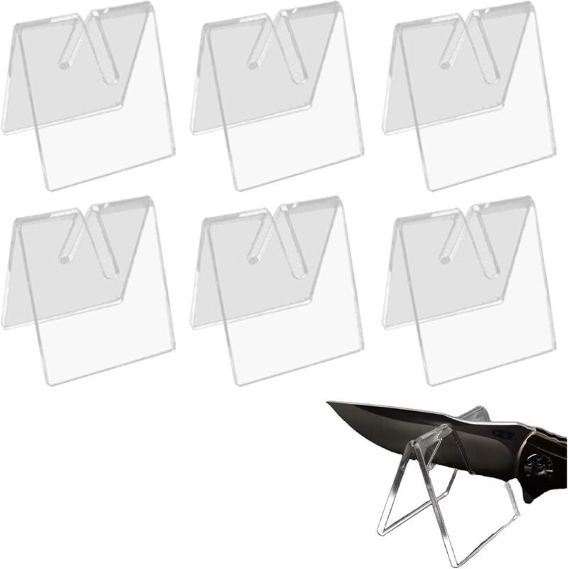 6-teiliger Messerständer aus transparentem Acryl, fester Dolchhalter, Messersammelständer, Schwerthalter, Ausstellungsst...