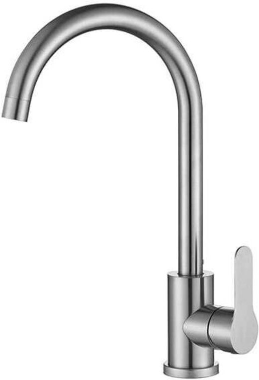 Küchenarmatur aus Edelstahl 304 mit Einhebelmischer, Warm-/Kaltwasser-Mischbatterie, schwenkbar, bleifrei