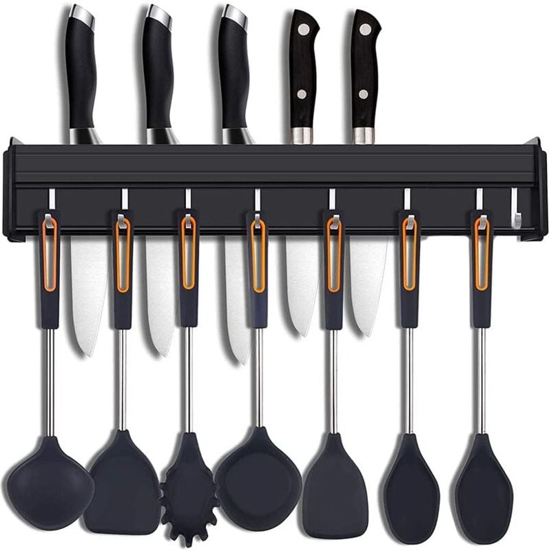 Thumbnail - Crediri Küchenutensilienhalter mit Haken, Wandmontierter Küchenutensilienhalter, Wandmontierter Küchenmesserhalter, Wand...