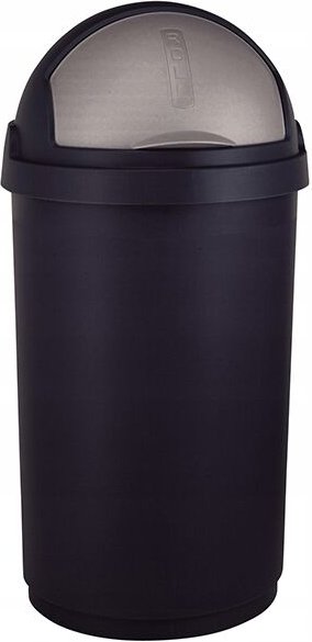 50L Curver Abfallbehälter, Schwarz und Silber