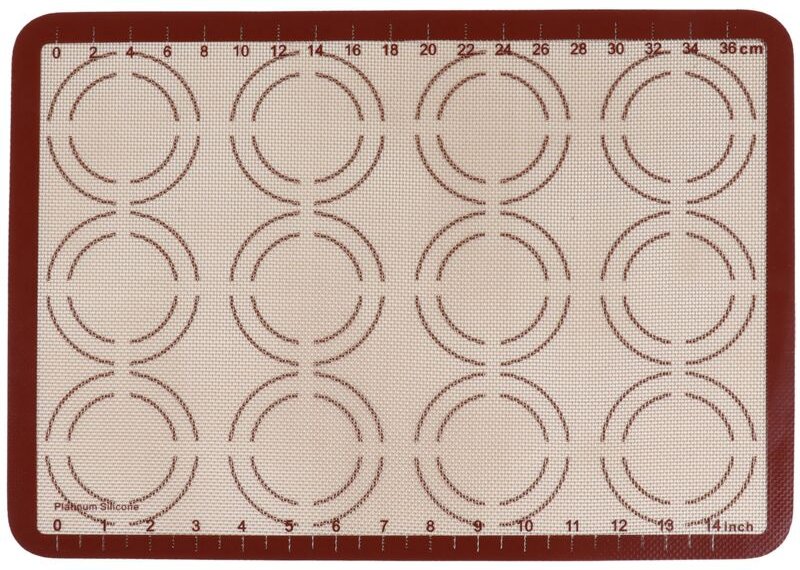 Verdicktes Backblech, Silikon-Glasfaser-Backmatte, Verdickte Silikon-Küchenmatte, Heißmatte, Glasmatte, Macaron, 23 x 42...