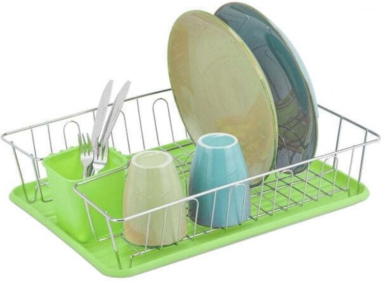 Geschirrstander mit besteckhalter in grun 88310