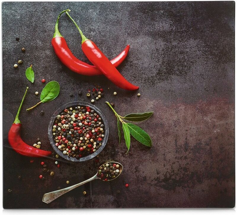 Zeller - Kochfeld, Schneidebrett, Glas, Herdschutz, hitzebeständig, Servieren, Arbeitsplattenschutz, Warmspülmaschine