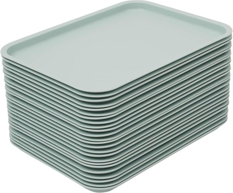 Tabletts für Schnellimbisse, rechteckiges Serviertablett, 24 stapelbare Tabletts für Cafeterias, Schnellrestaurants, Kan...