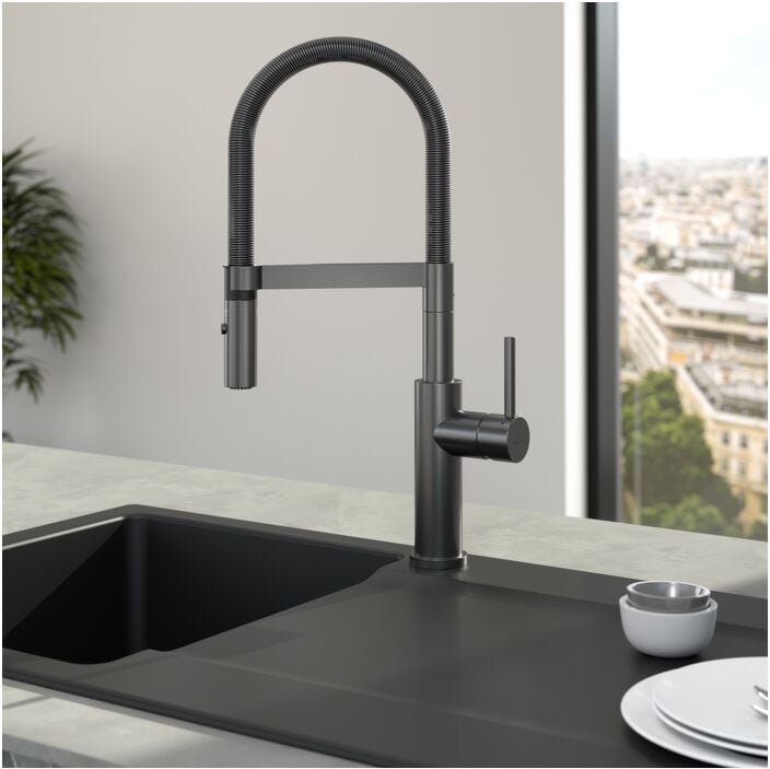 Villeroy&boch - Villeroy und Boch Steel Expert 2.0 Küchenarmatur 92800005 Anthracite, schwenkbarer Strahlregler