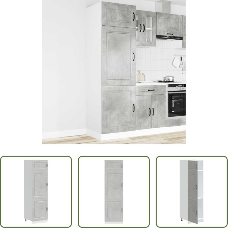 Küchenmöbel - Küchenschrank Kalmar Betongrau Holzwerkstoff