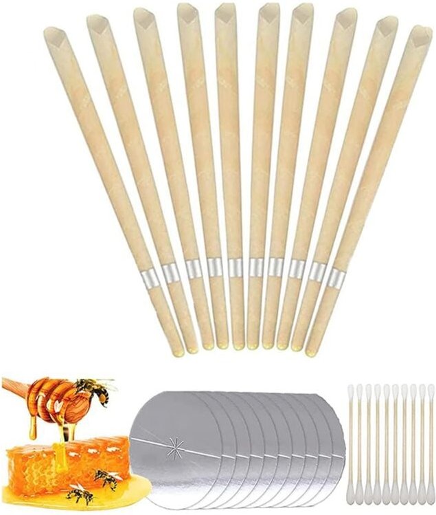 Bienenwachs-Ohrkerzen, Ohrenschmalzentfernung, einfache Bedienung, schnelle Reinigung, allergiefreies Kanalreinigungsset