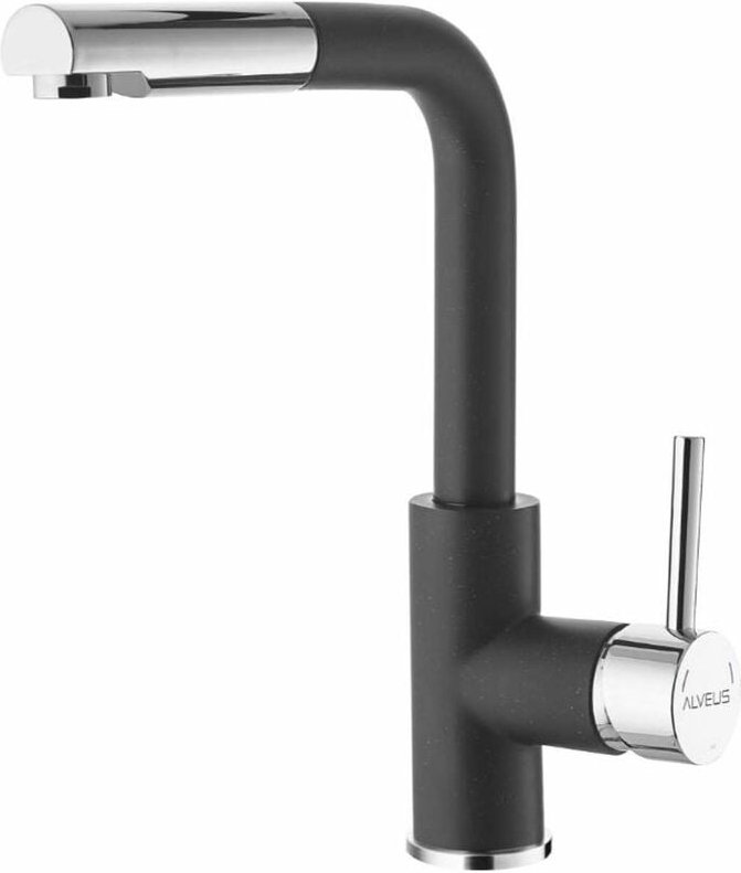 Alveus - Siros - Spültisch-Einhebelmischer mit ausziehbarem Auslauf, carbon/Edelstahl 1129048