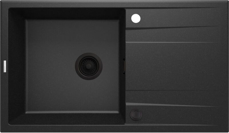 Graphit Metalic Granitspülbecken mit Ablage "Eridan" 86cm lang