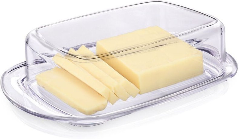 Butterdose aus transparentem Kunststoff