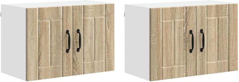 Küchenwandschränke mit Tür 2 pcs Sonoma-Eiche 60 x 31 x 40 cm vidaXL