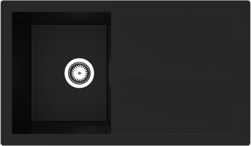 Küchenspüle Einbauspüle Granit Optik Mineralite 86 x 50 Schwarz Respekta