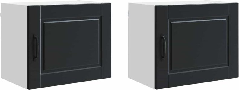 Küchenschrank 2 pcs Schwarz 50 x 31 x 40 cm Holzwerkstoff vidaXL