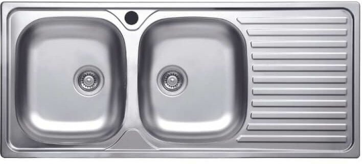 Spüle 116x50 SA138 2 Becken und Abtropffläche rechts