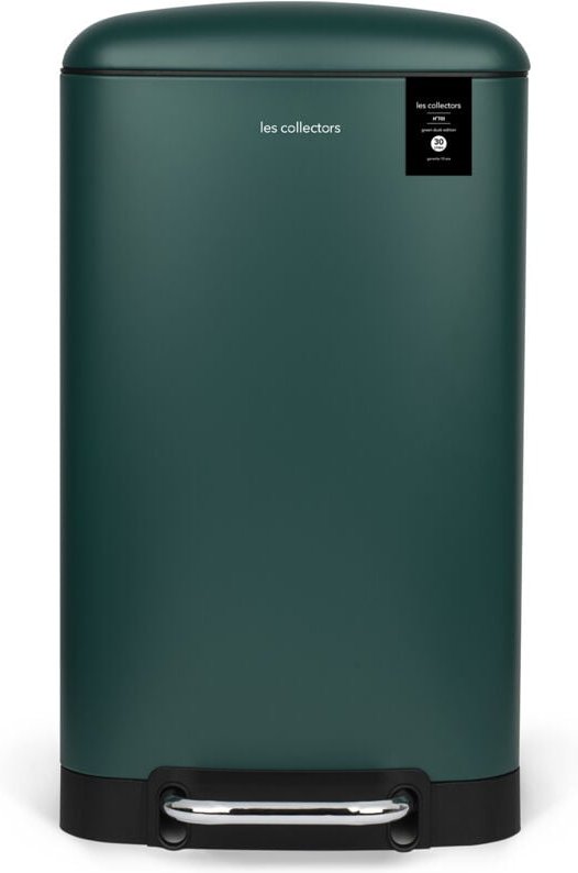 Die Collectors Nr.701 - Mülltonne mit Pedal, 30 l Fassungsvermögen, Leise, Rechteckige Form, Mattes Türkisgrün, Edelstah...