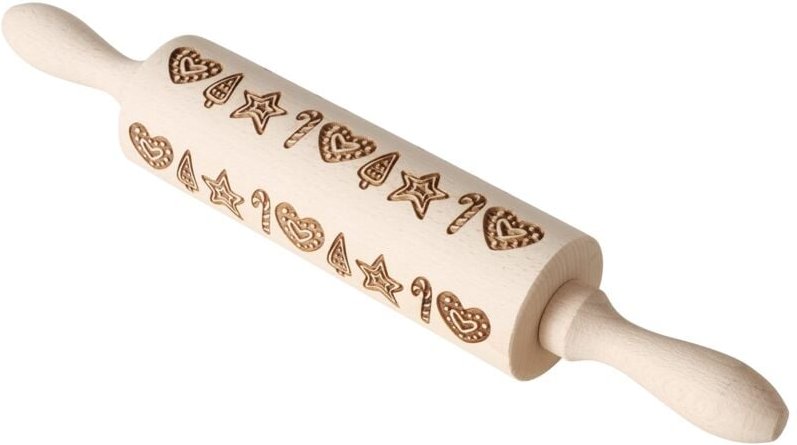 Thumbnail - Gravierter Nudelholz mit Weihnachtsmuster bakery