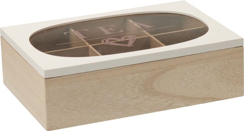 Teebox mit Glasdeckel ZEN, 24 x 16,5 x 7 cm