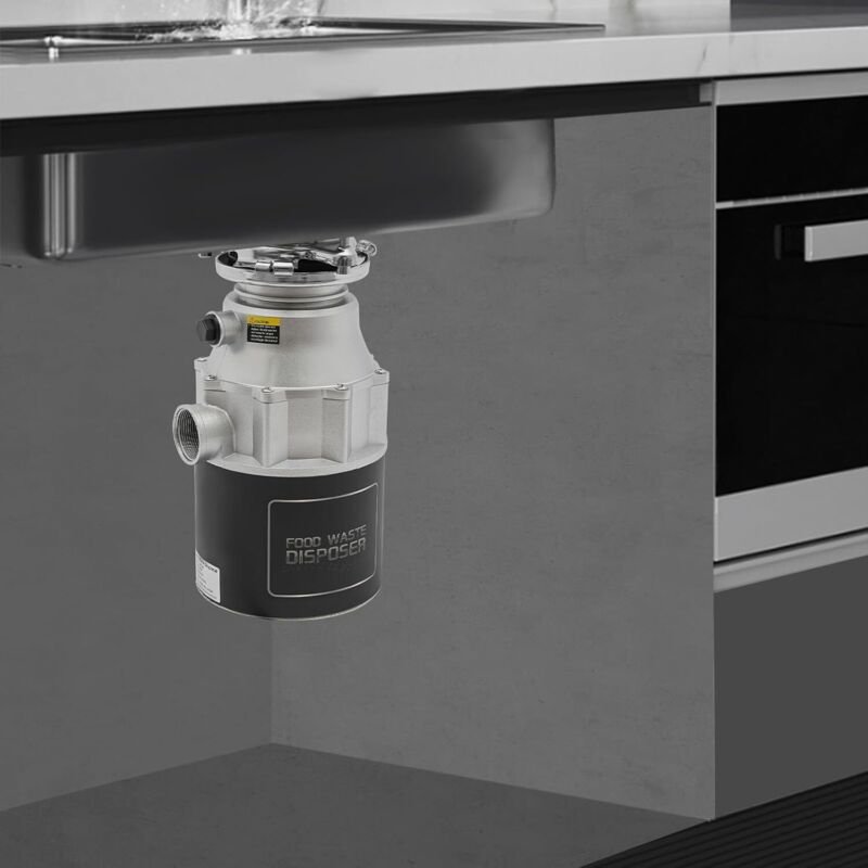 Abfallzerkleinerer Haushaltsmüllentsorger, 1.15L Elektrisch Küchenabfallentsorger mit 2 Schläuche und Waschbeckenstöpsel...