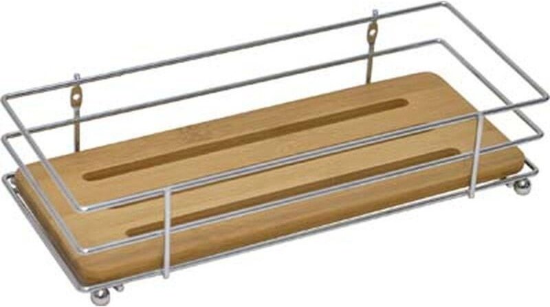 Tendance - Rechteckiger korb metallstruktur bambusplatte - chrom bambus