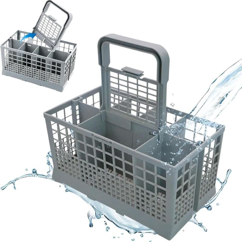 Universeller Geschirrspülkorb, abnehmbarer Griff, klappbarer Gitterdeckel, vielseitiges Geschirrspülzubehör, kompatibel ...
