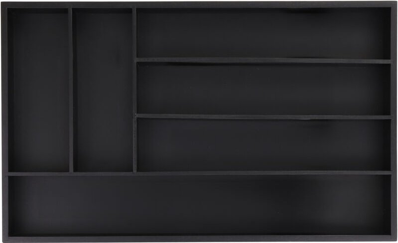 Relaxdays - Besteckkasten für Schubladen, 6 Fächer, hbt: 5 x 46 x 28 cm, Schubladeneinsatz, Besteckeinsatz Bambus, schwa...