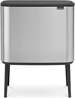 Brabantia Bo Touch Bin Abfalleimer, Anti-Fingerprint, Edelstahl, Silber, 11 + 23 Liter