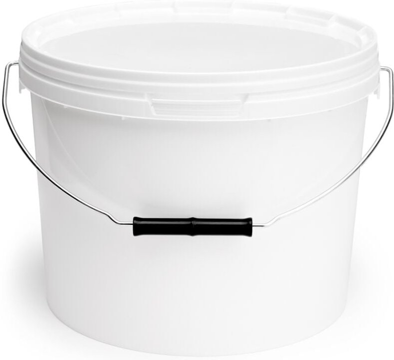 Garronda Eimer mit Deckel 10 L für die Lagerung von Lebensmittel- und Chemischen Produkten 10 Stück Weiß GD-0071