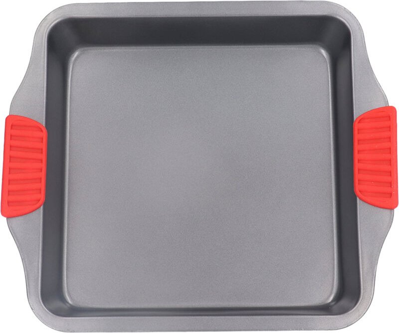 Haofy Backblech mit zwei roten Silikongriffen, antihaftbeschichtetes Backblech aus Kohlenstoffstahl, hitzebeständig bis ...