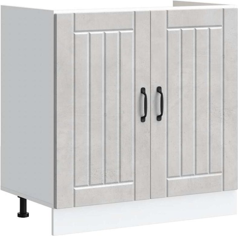 Spülenunterschrank Lucca Betongrau Holzwerkstoff Vidaxl