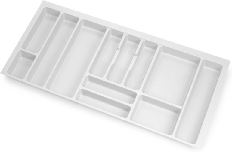 Besteckeinsatz Optima Vertex/Concept , Tiefe 500mm, 16mm Plattenstärke, Modul 1.000mm, Kunststoff, weiss - Emuca