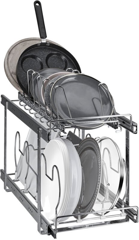 VEVOR Pfannen- und Topfregal-Organizer Erweiterbarer Deckelhalter 2-stufig, Unser Pfannen- und Topfregal ist so konzipie...