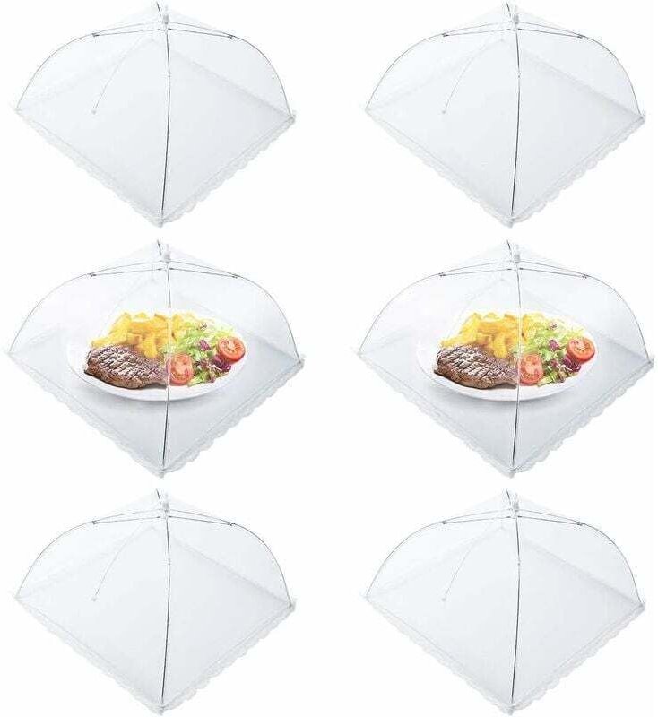 Fliegenhaube, 6er Pack Lebensmittelhaube, Faltbare Tortenhaube, Schirm Lebensmittelhaube, Perfekter Fliegenschutz für Le...
