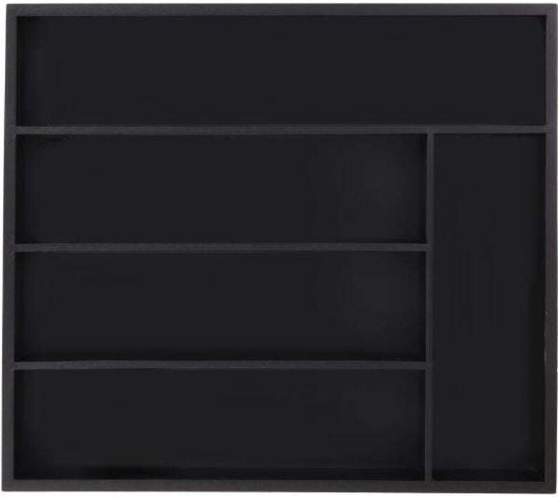 Schwarzer besteckkasten mit 5 fachern