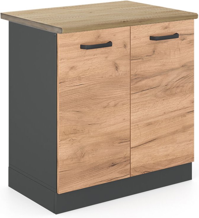 Vicco - Spülenunterschrank R-Line, Goldkraft Eiche, 80 cm , ap Eiche