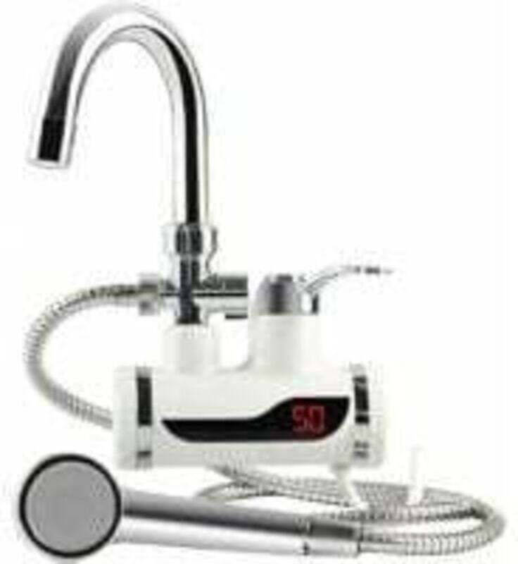 220-V-Elektroarmatur mit Durchlauferhitzer und Duscheinheit, XU, LCD-Temperaturanzeige, Warmwasser, für die Küche KZQ - ...