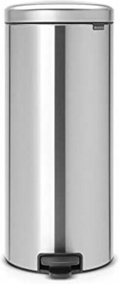 Brabantia Newicon-Mülleimer mit Pedal, 30 l, Farbe Fpp Edelstahl, Stahl matt Anti-Fingerprint