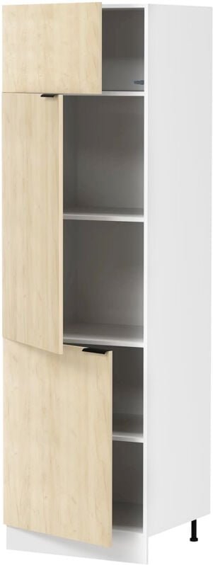 Ebuy24 - Fasola Küchenhochschrank 60 cm 3 Türen Eiche Dekor, weiß.