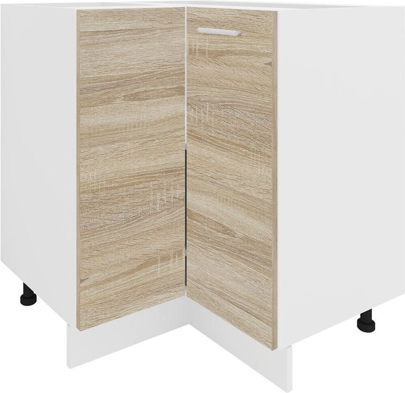 Ebuy24 - Esilo Küchenunterschrank , Eckschrank weiß, Eiche Dekor.