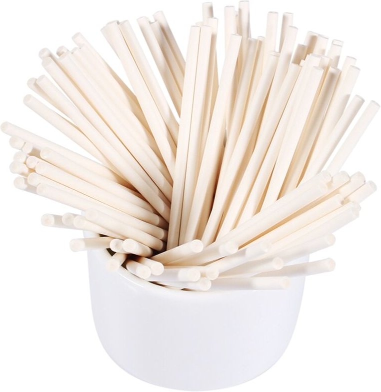 Dioche Farbige Lutscherstiele für Cake Pops und Süßigkeitenkreationen, 100 Stück, 10 cm Weiß für Süßwarendekoration und ...