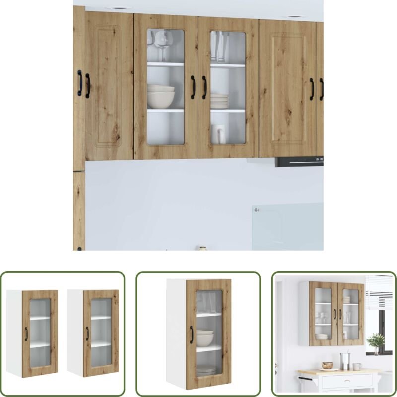 Holzschrank - Küchenschrank Kalmar 2 pcs Artisan-Eiche 40 x 31 x 80 cm