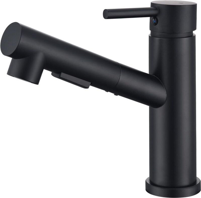 Schwarze, ausziehbare Küchen-/Badarmatur, Küchenarmatur mit zwei Wasserstrahlen, Einhebel-Küchenarmatur, Küchenhahn