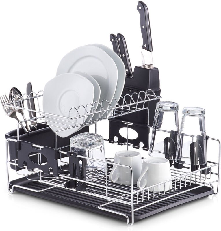 Zeller - Geschirrabtropfständer, Trockner, tropfverchromter Stahl